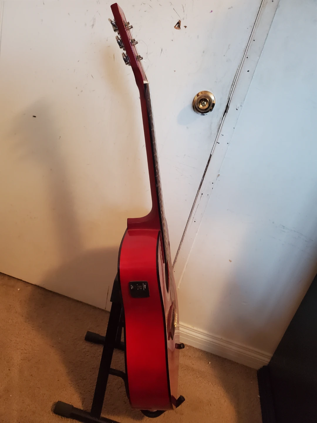 Red Ritmuller D4 Acoustic Guitar with Stand - photo 2