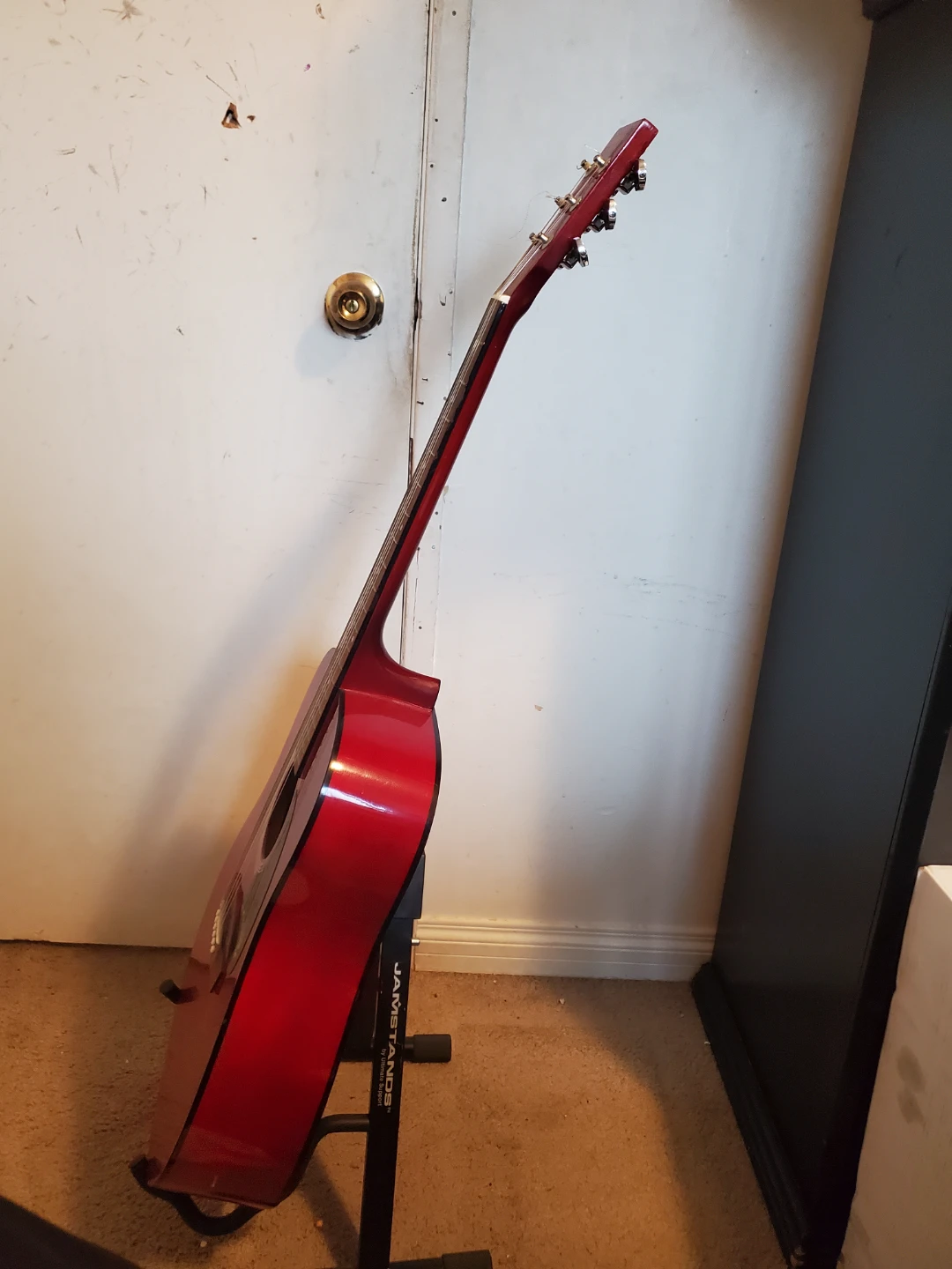 Red Ritmuller D4 Acoustic Guitar with Stand - photo 3