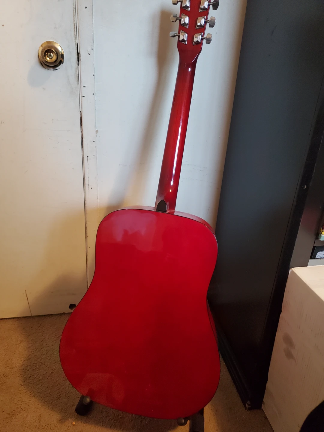 Red Ritmuller D4 Acoustic Guitar with Stand - photo 4