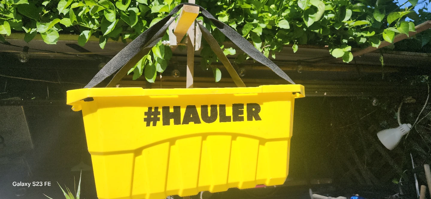 One Yellow #HAULER for shopping bin