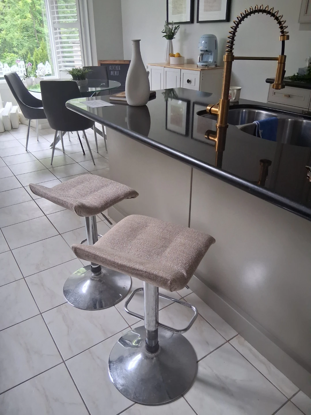 Set of 2 Adjustable Swivel Bar Stools - photo 2