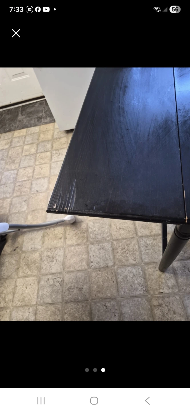 Black Drop Leaf Table with Drawer - photo 3