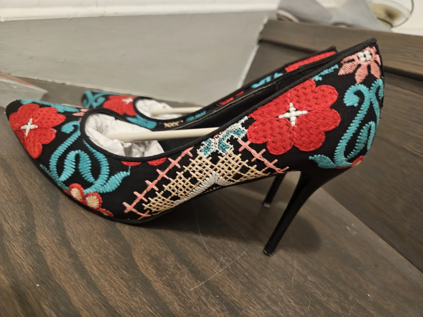 Embroidered High Heel Pumps - photo 2