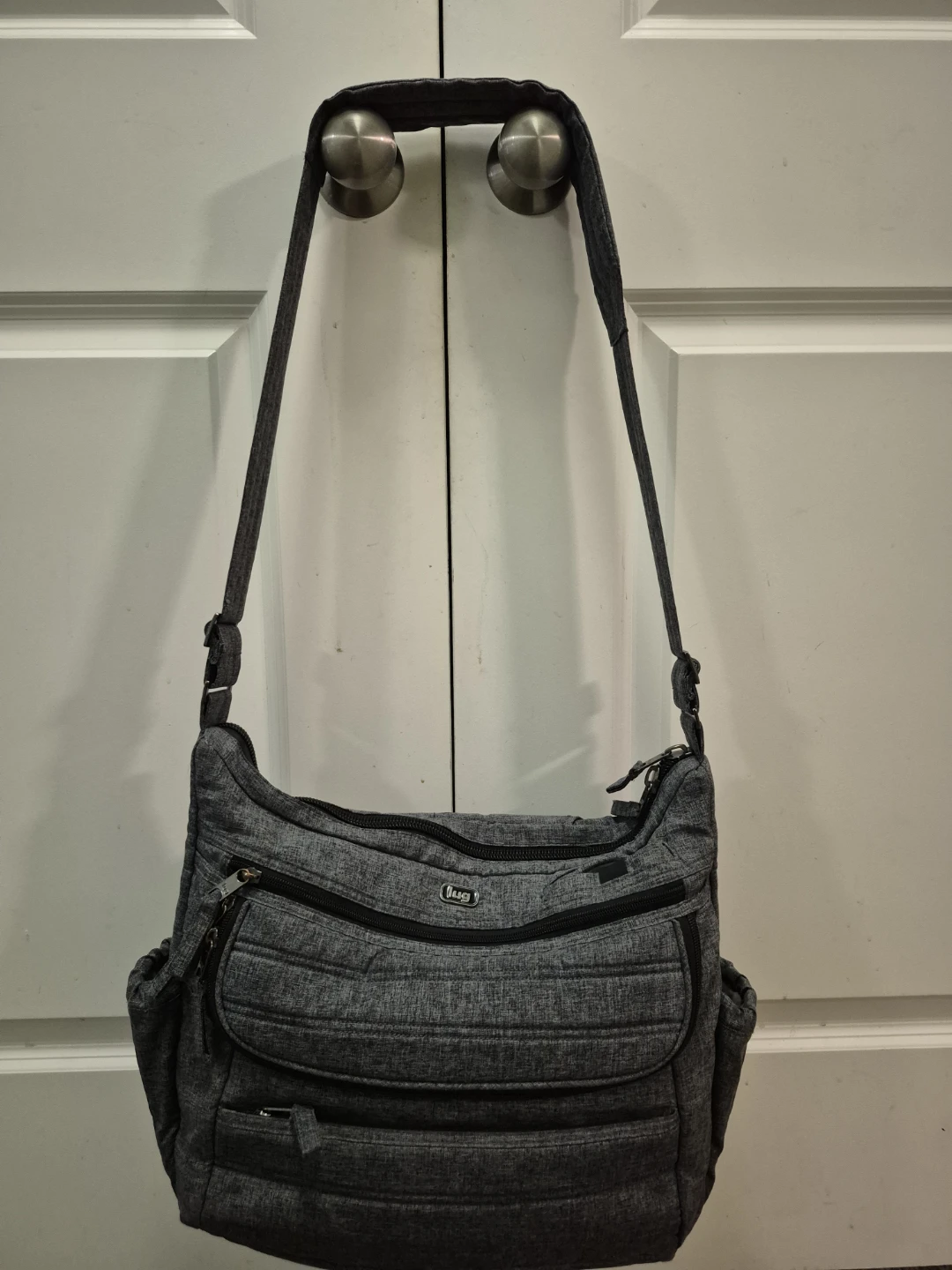 LUG Grey Shoulder (Diaper) Bag with Changing Pad