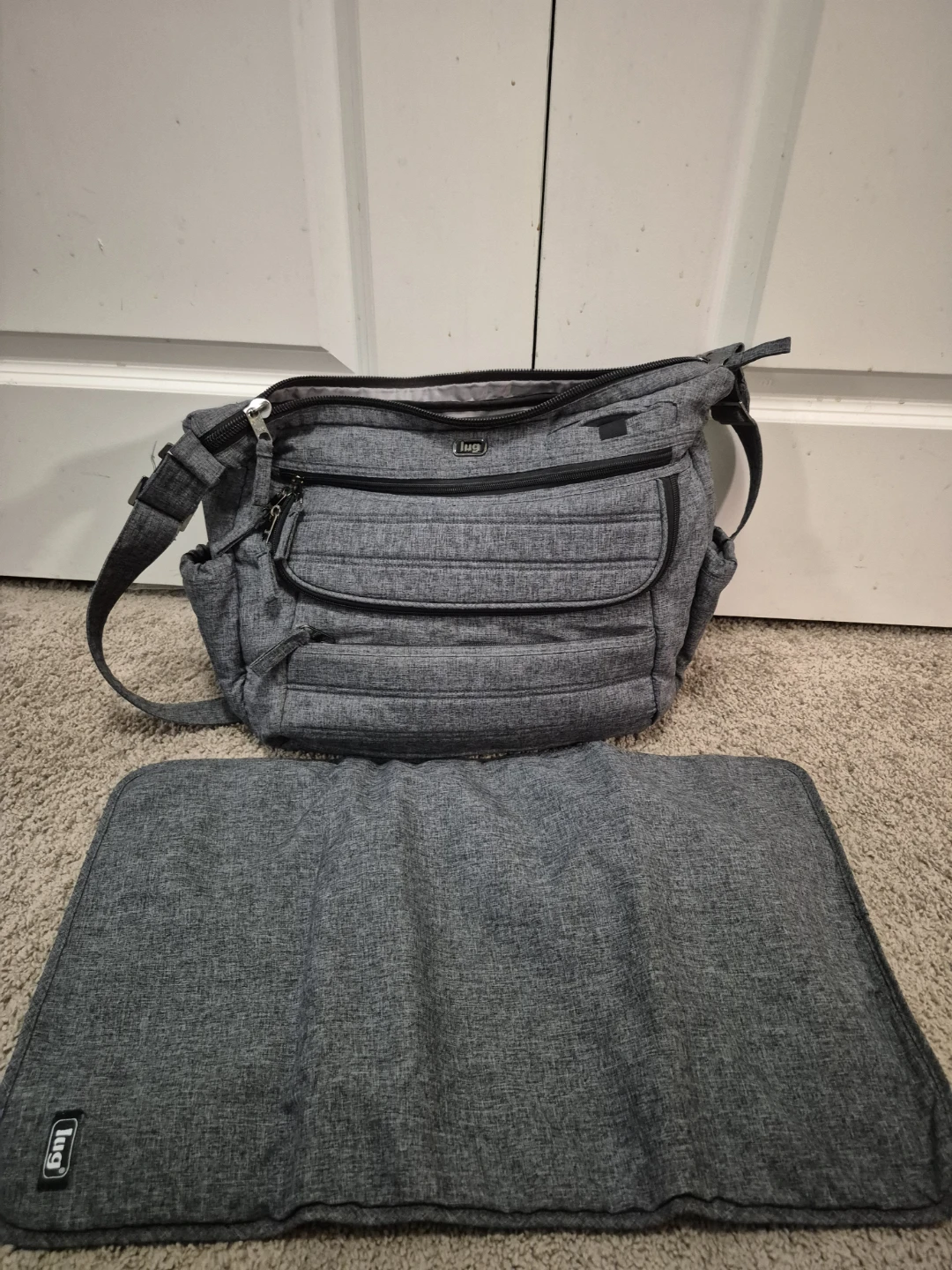 LUG Grey Shoulder (Diaper) Bag with Changing Pad - photo 5