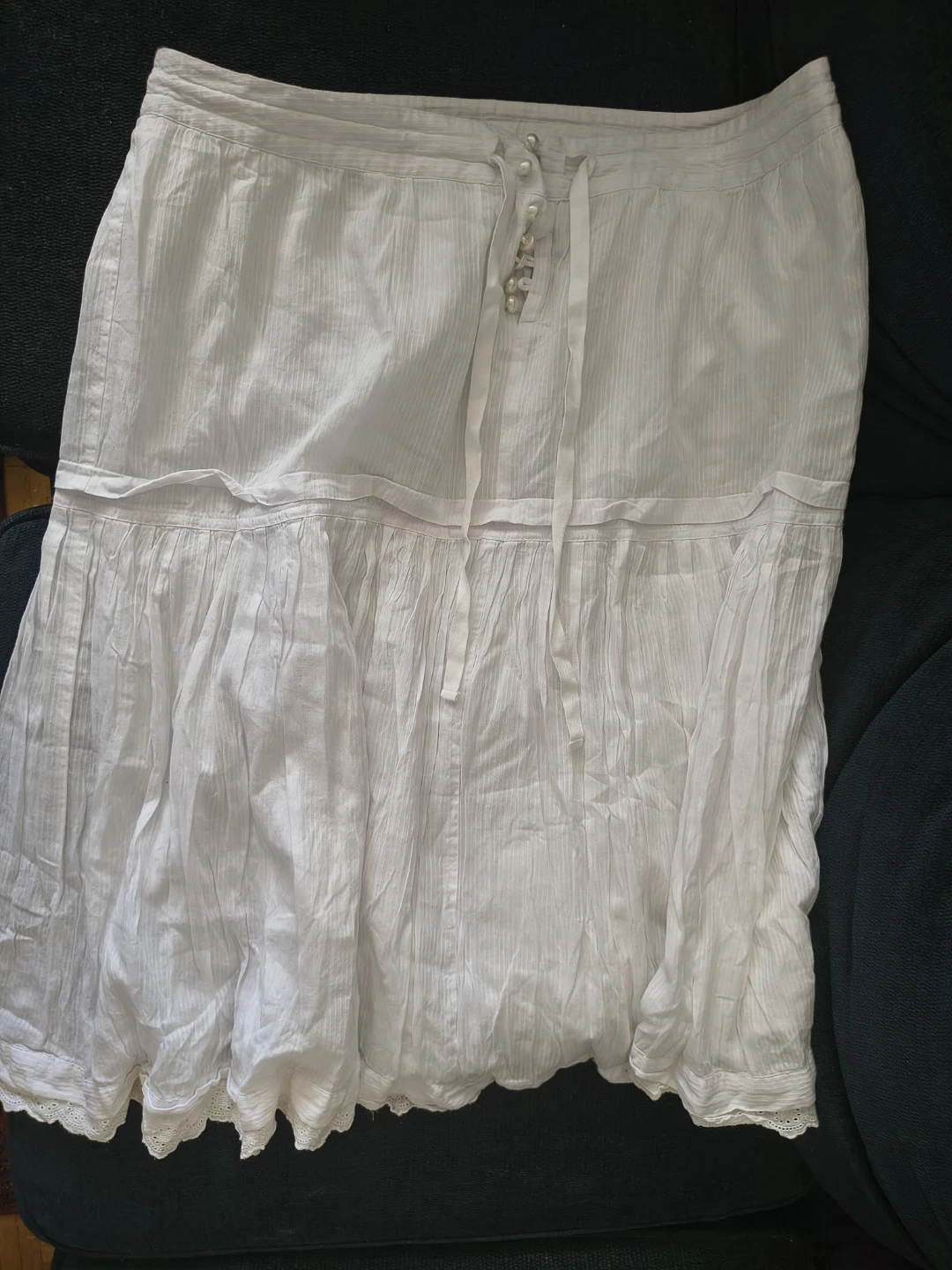 White Gilani Skirt Size 16/18 100% Cotton - photo 4