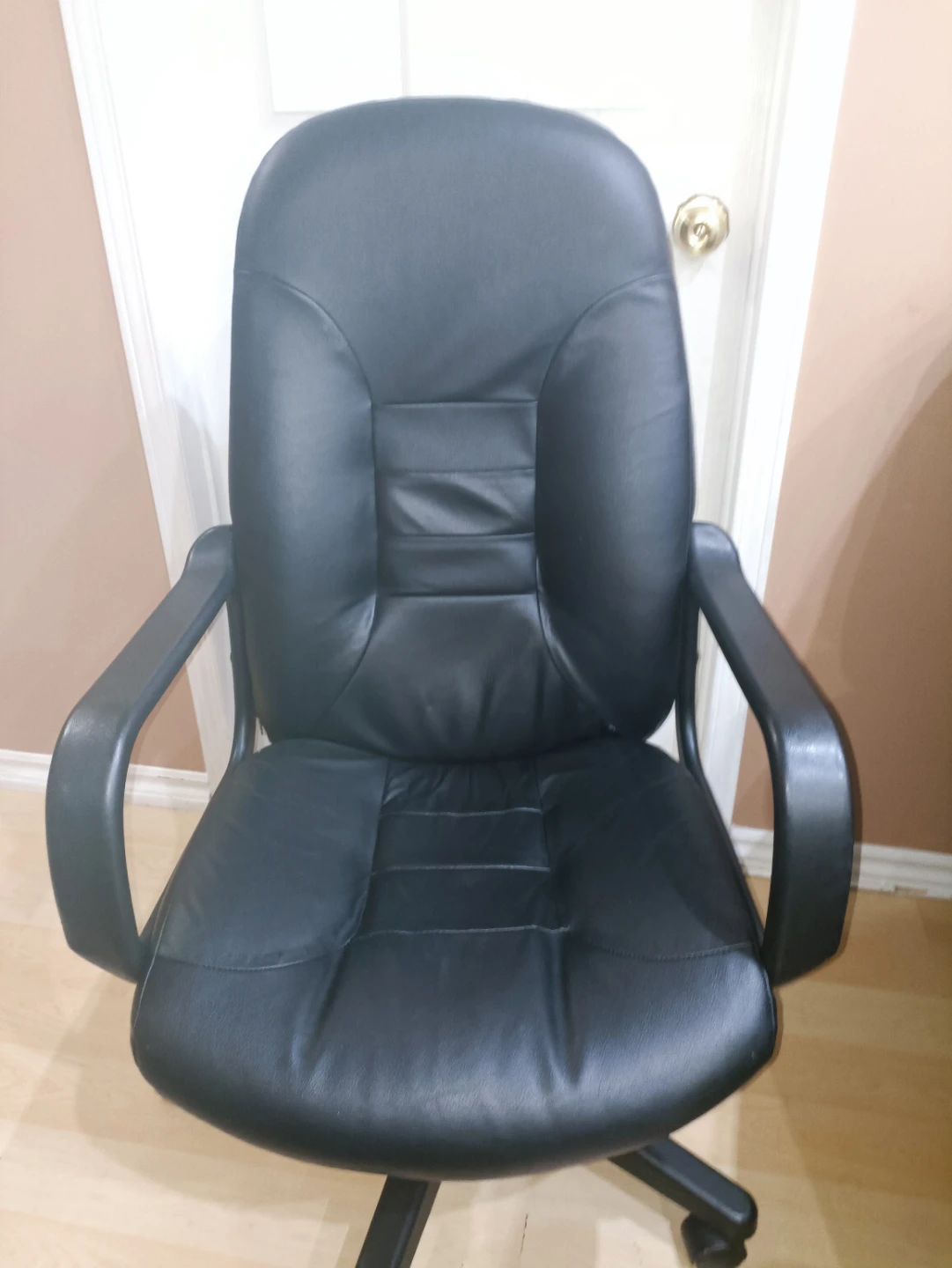 Black Faux Leather Office Chair