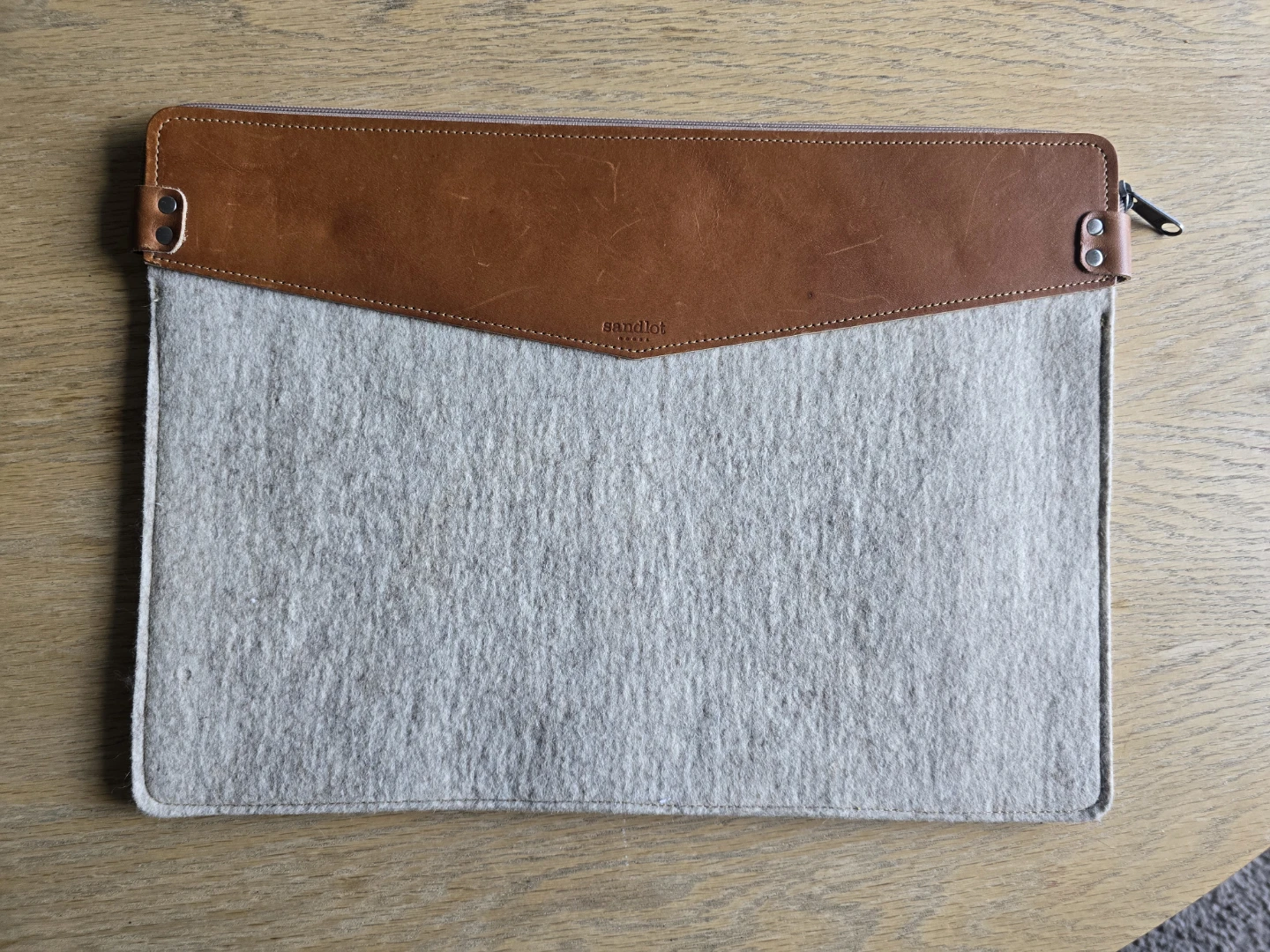 Wool Laptop Folio in Cognac 11"×15"