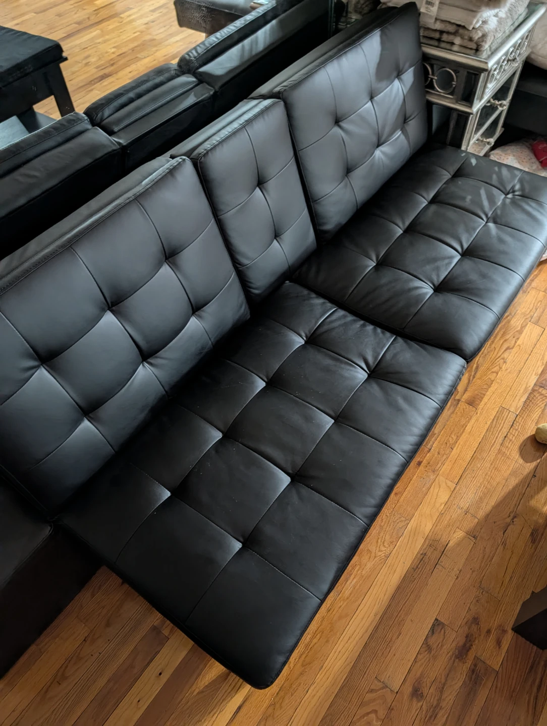 Black  Futon Sofa with Cup Holders