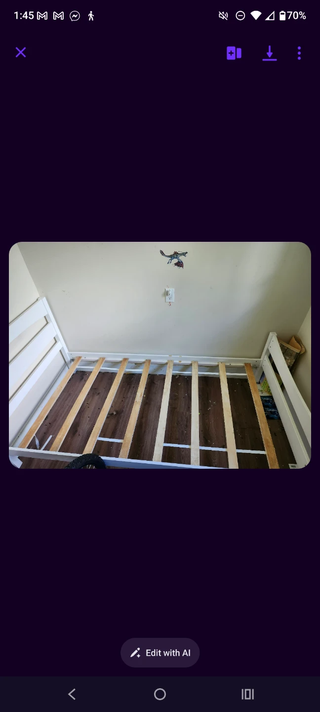 White Wood  Twin Bed Frame