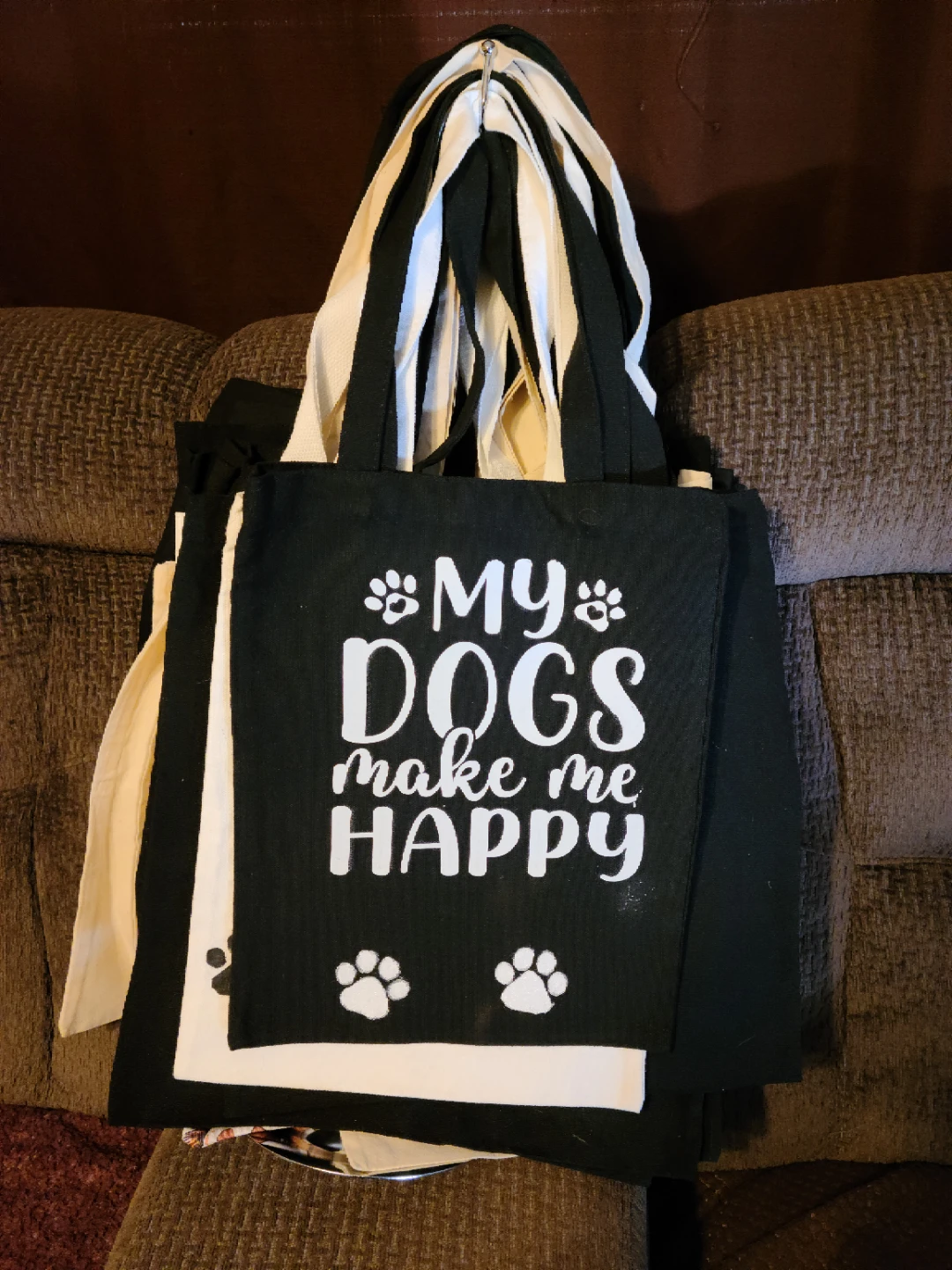 Tote Bag "My Dogs Make Me Happy" Design