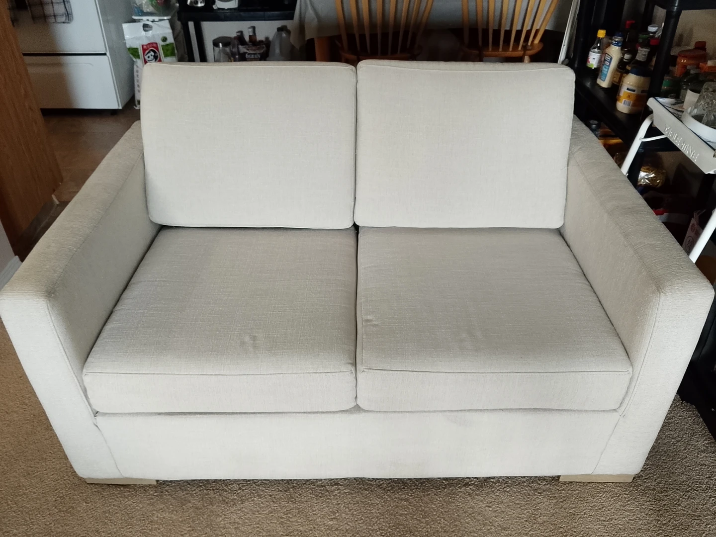 Cream Loveseat Sofa