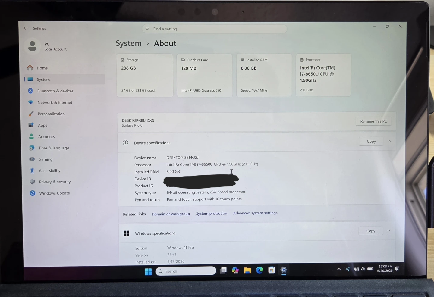Microsoft Surface Pro 6 Laptop Tablet - photo 2
