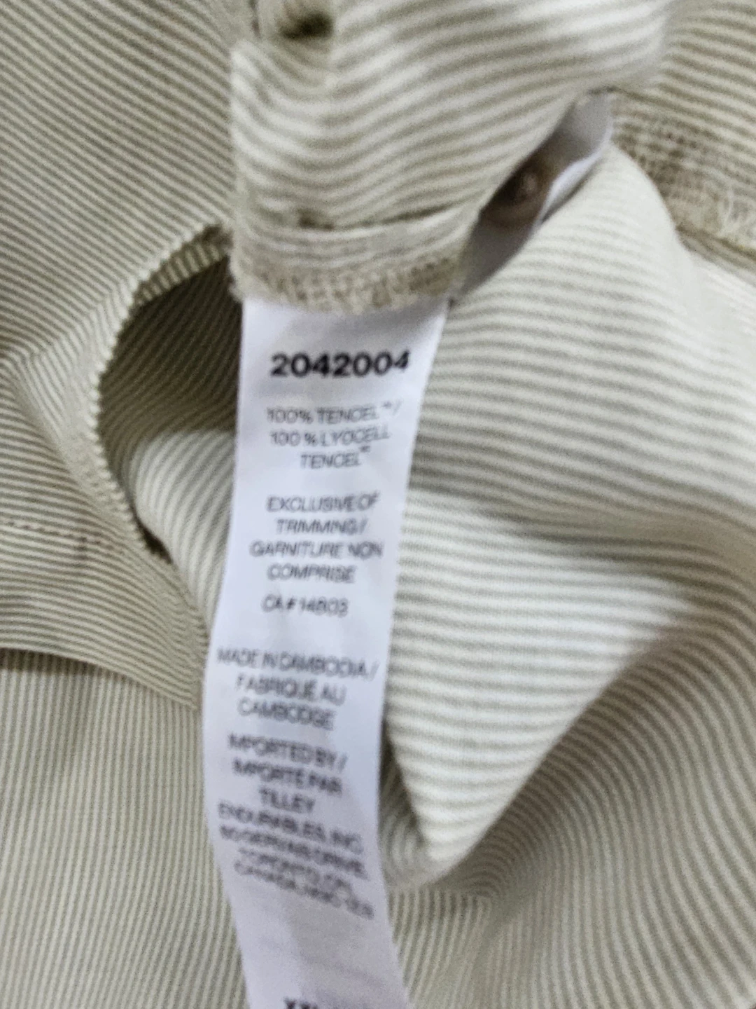 Tilley Striped Tencel Button-Up Shirt XXL - photo 3