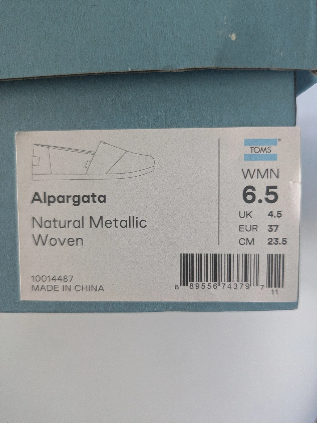 TOMS Alpargata Natural Metallic Woven Flats - Women's Size 6.5 - photo 2
