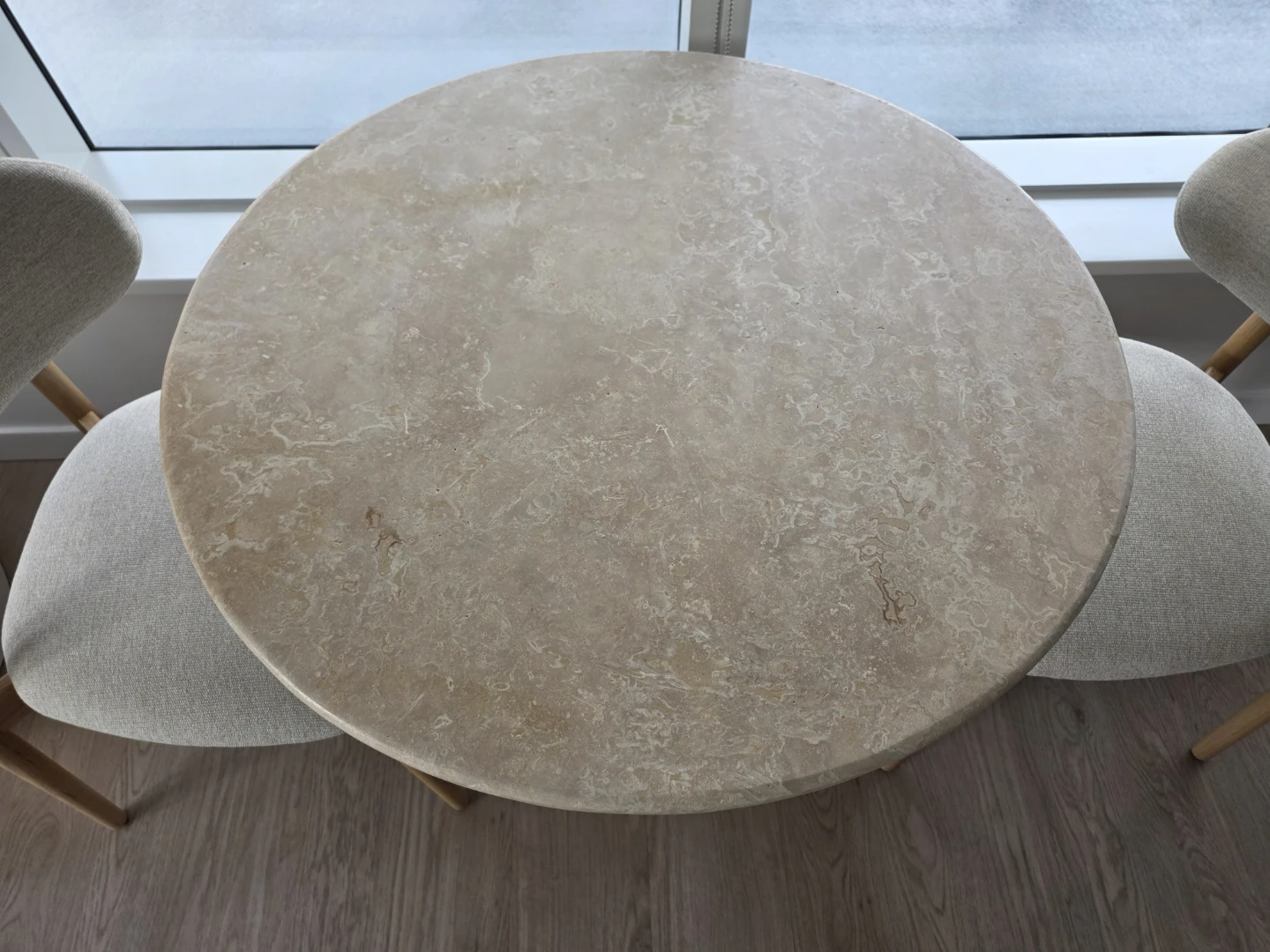 Travertine Pedestal Dining Table - photo 2