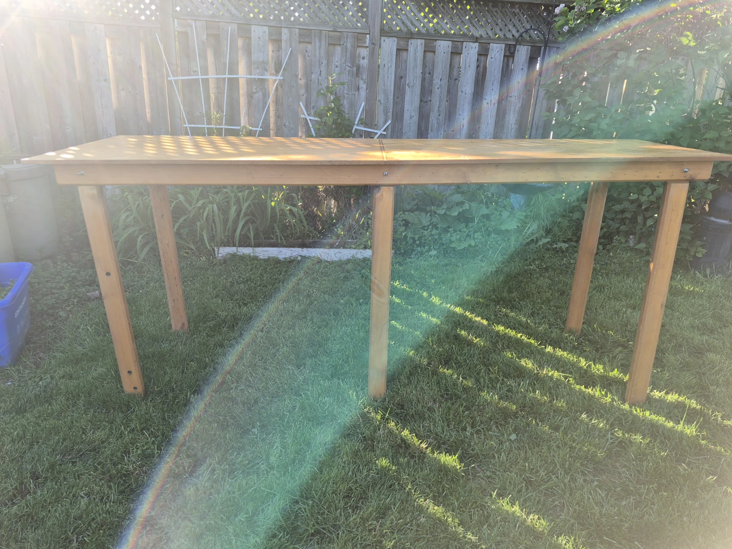 Long finished table