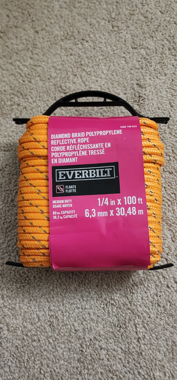 Everbilt Diamond Braid Reflective Rope - 1/4 in x 100 ft