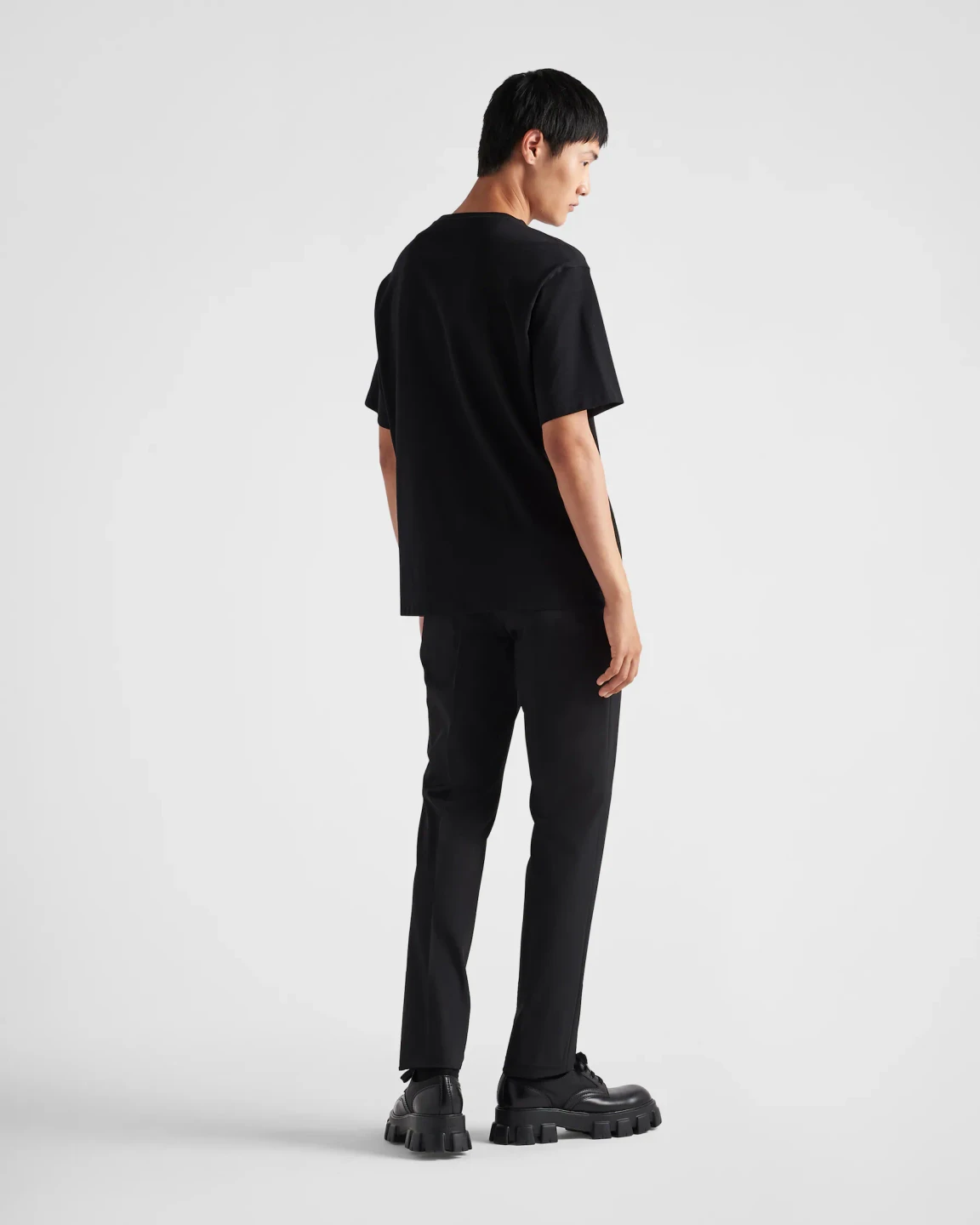 Prada Black T-Shirt with Triangle Logo - photo 3