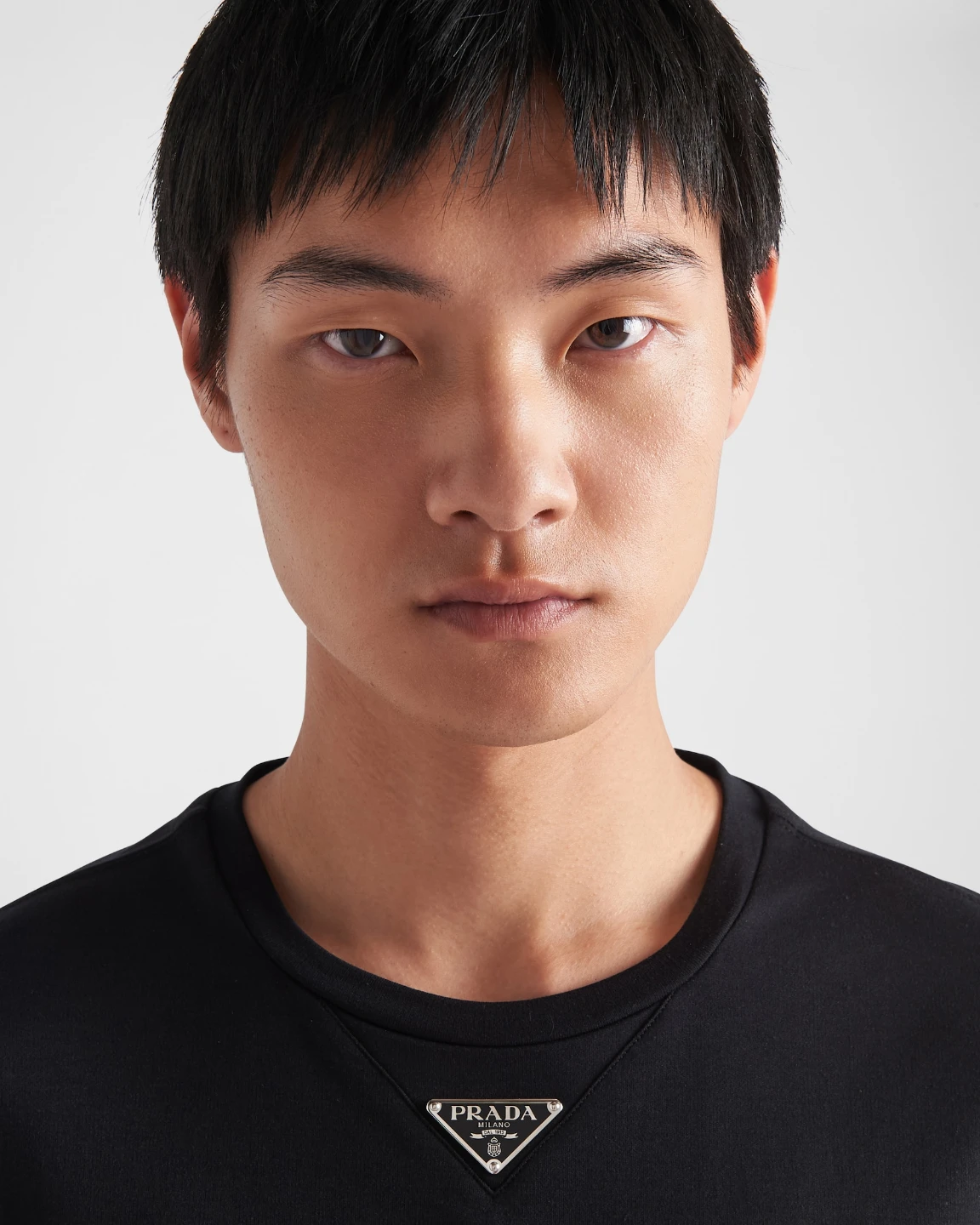 Prada Black T-Shirt with Triangle Logo - photo 4