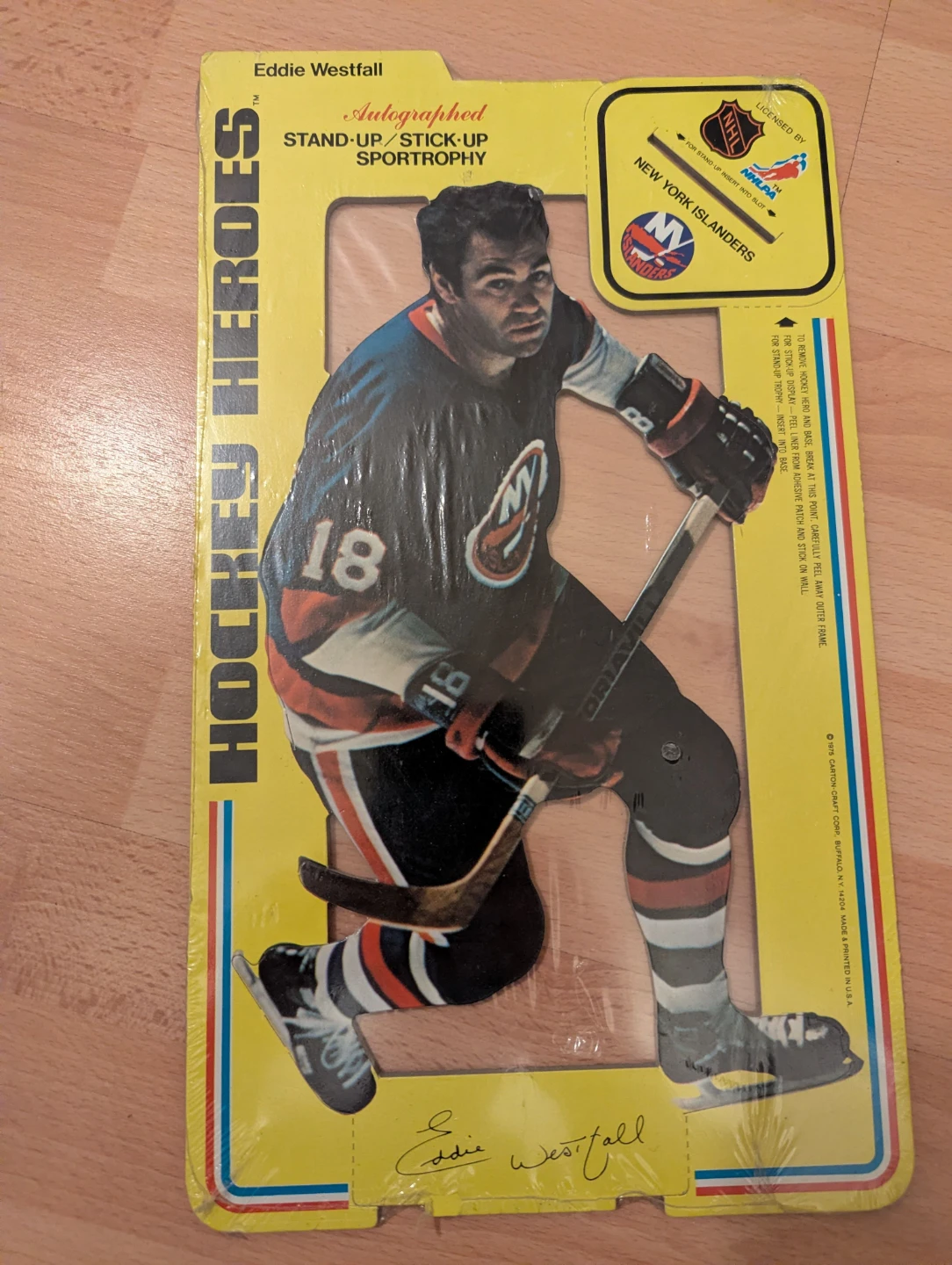 NEW sealed vintage old stock 1975 Hockey Heroes Stand-Up figures - photo 3