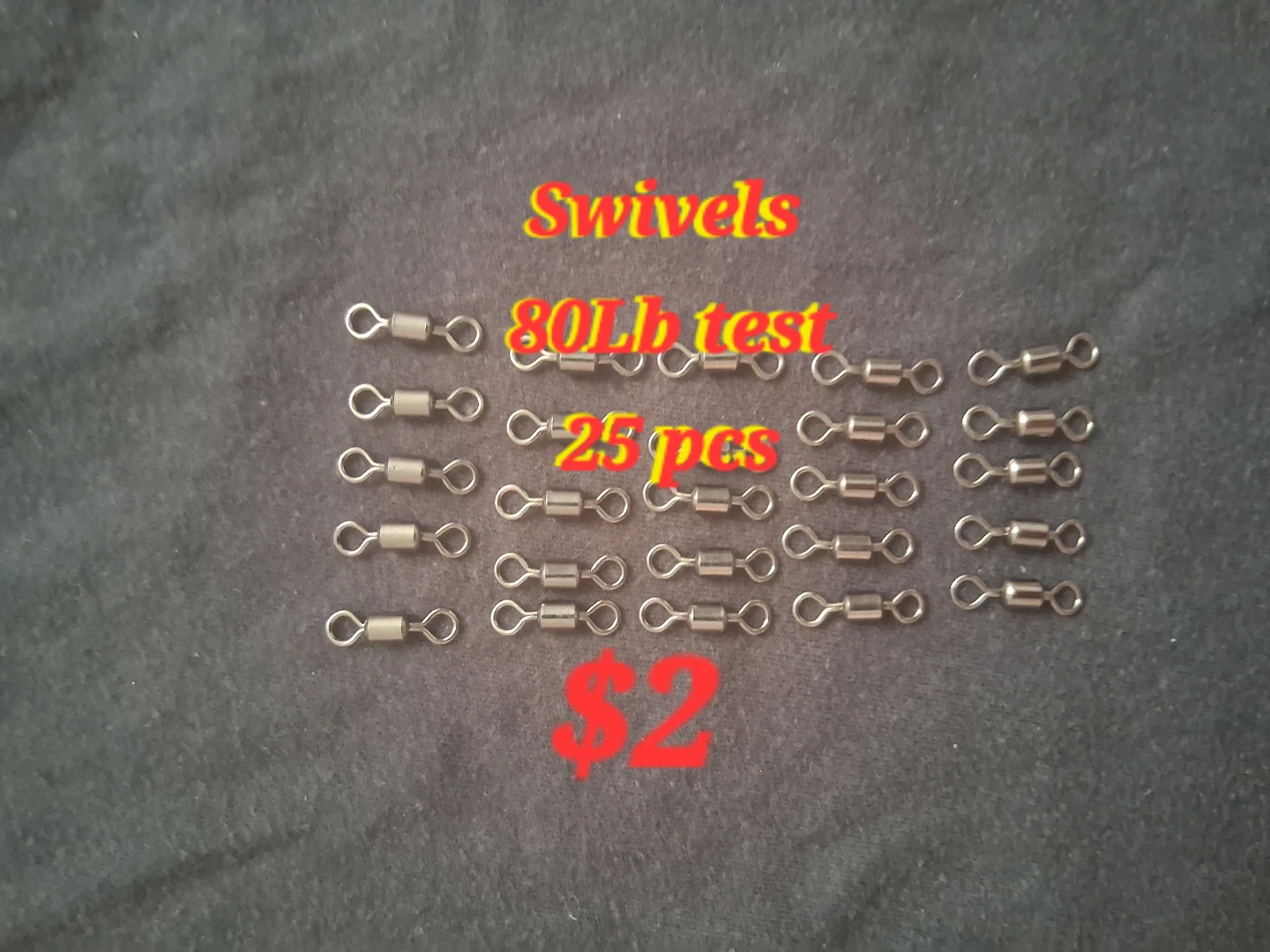 Fishing Swivels 80lb Test 25 pcs