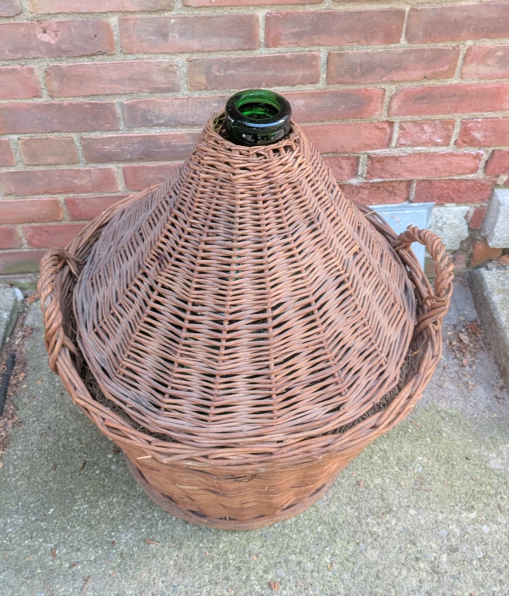 Large Wicker Demijohn & Bottles - photo 5