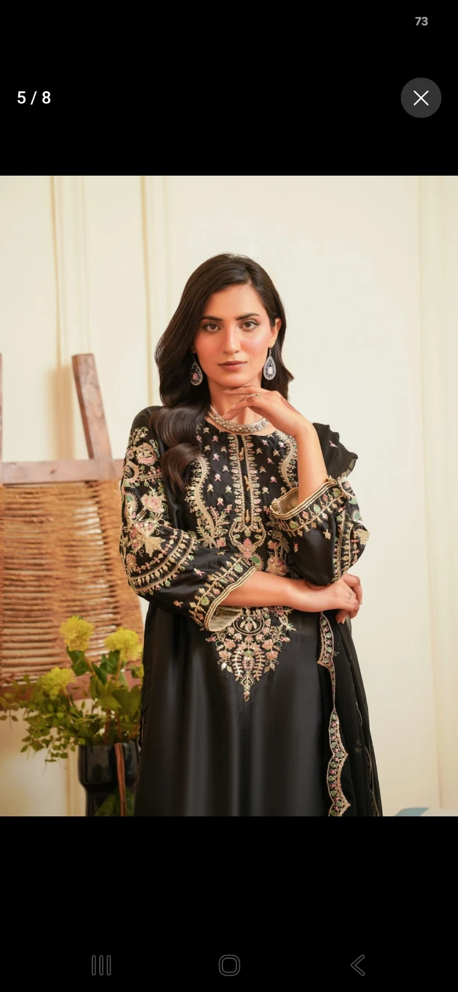 Pakistani  black colour 3 piece dress - photo 3