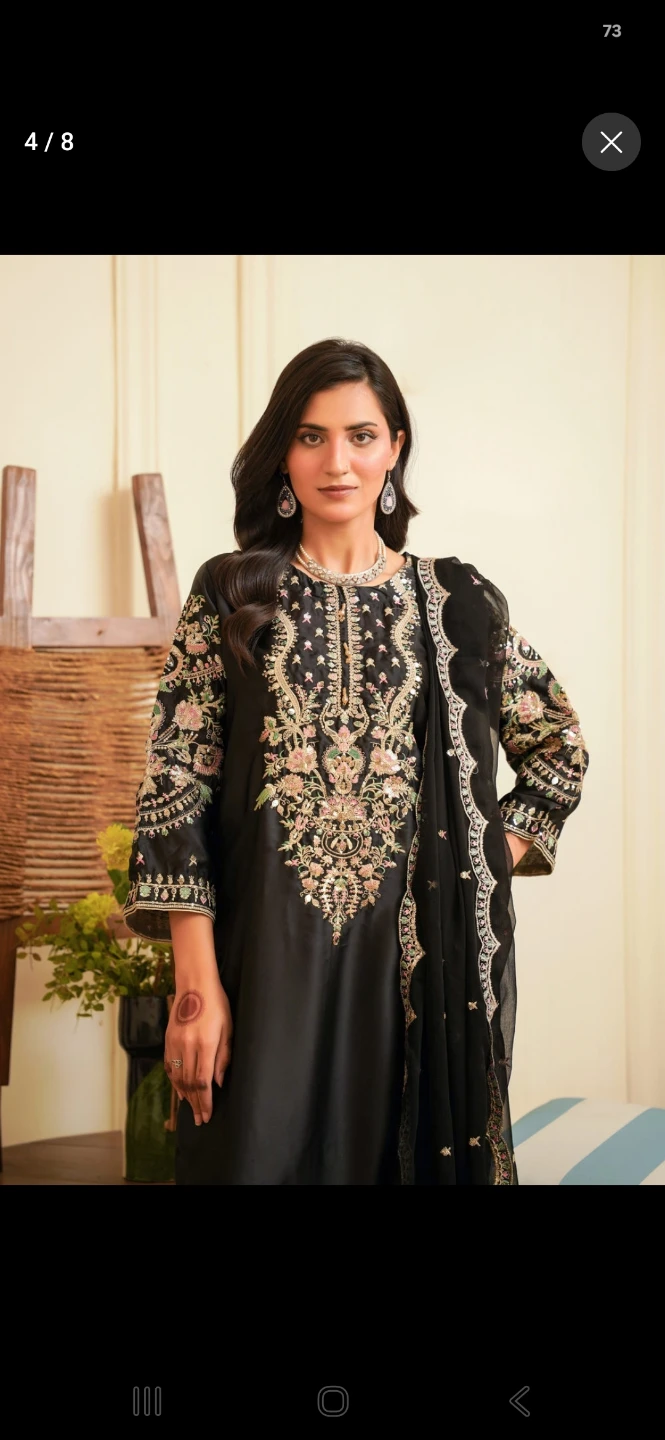 Pakistani  black colour 3 piece dress - photo 4