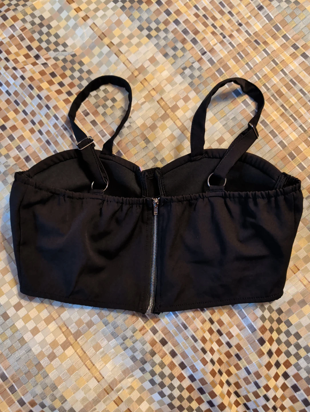 Black Bustier Crop Top - photo 2