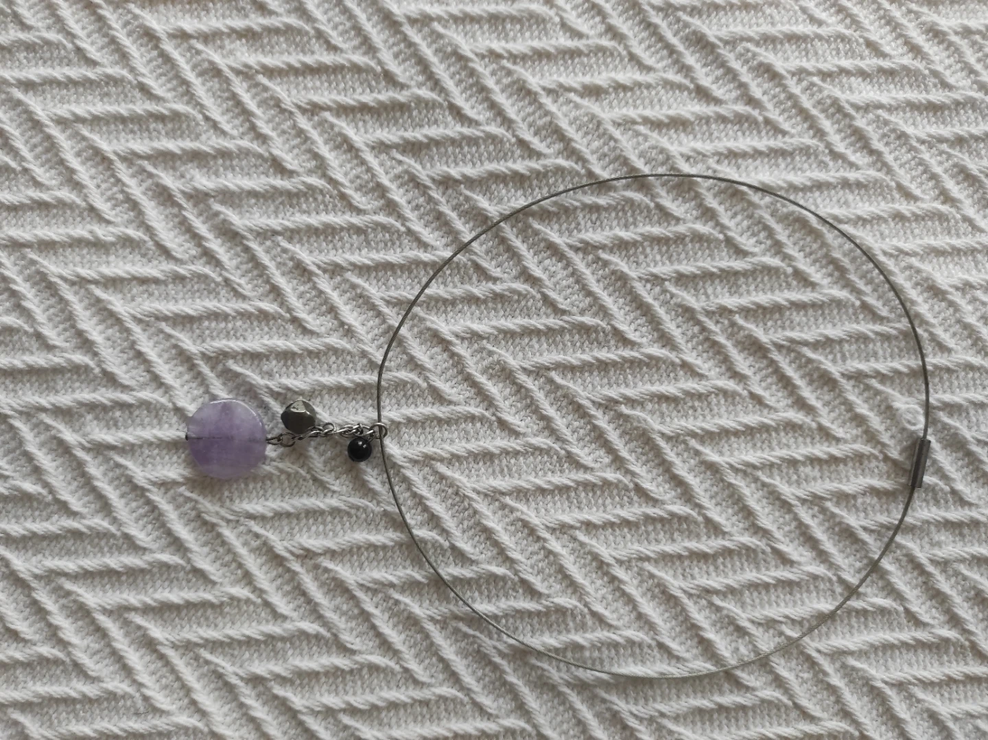 Amethyst, pyrite, onyx necklace