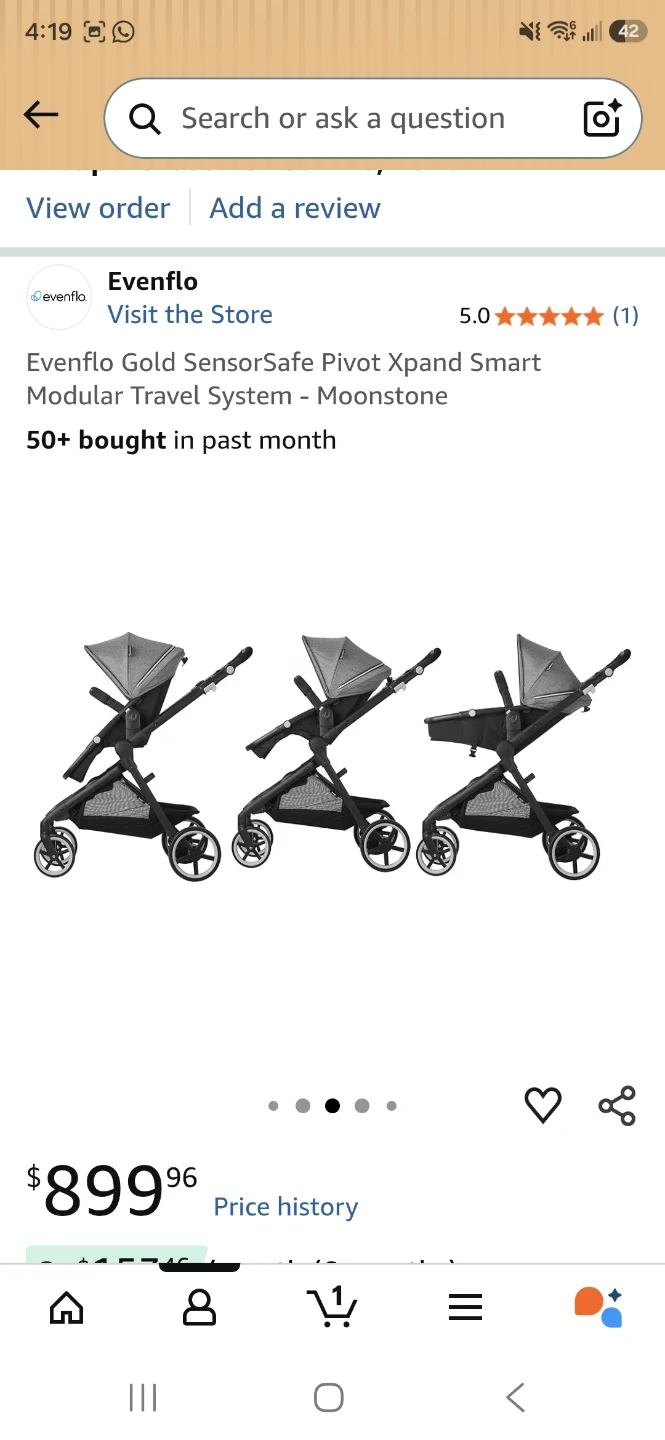 BRAND NEW! Evenflo Gold SensorSafe Pivot XpandTravel System - photo 4