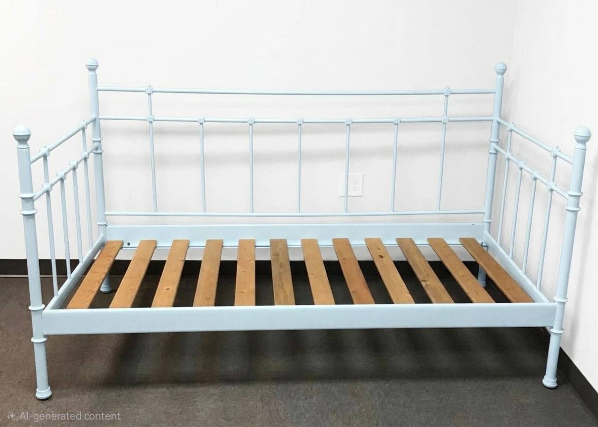 IKEA tromnes Light Blue Metal Daybed Frame with Slats