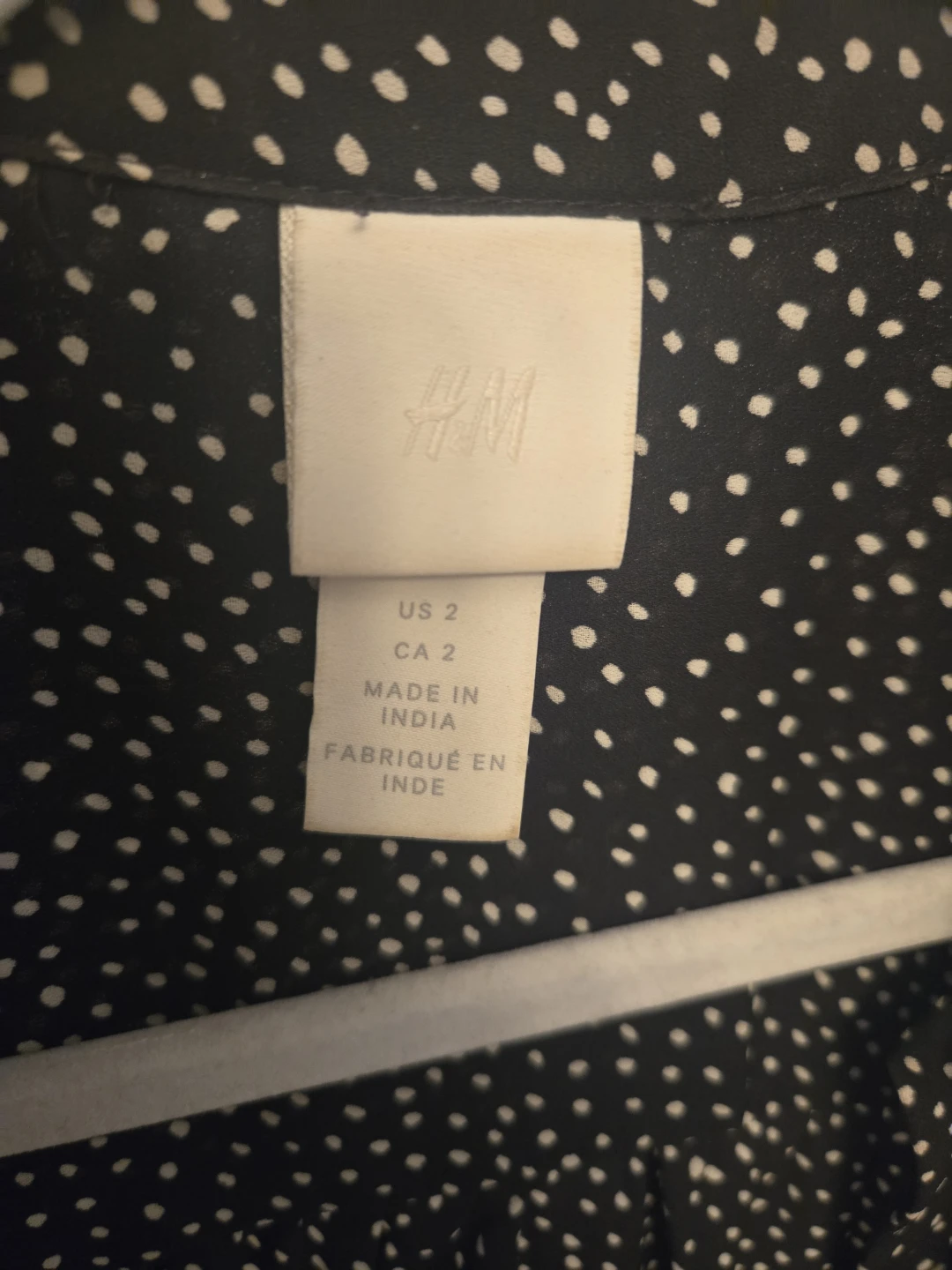 H&M Black and White Polka Dot Blouse - Size US 2 - photo 2