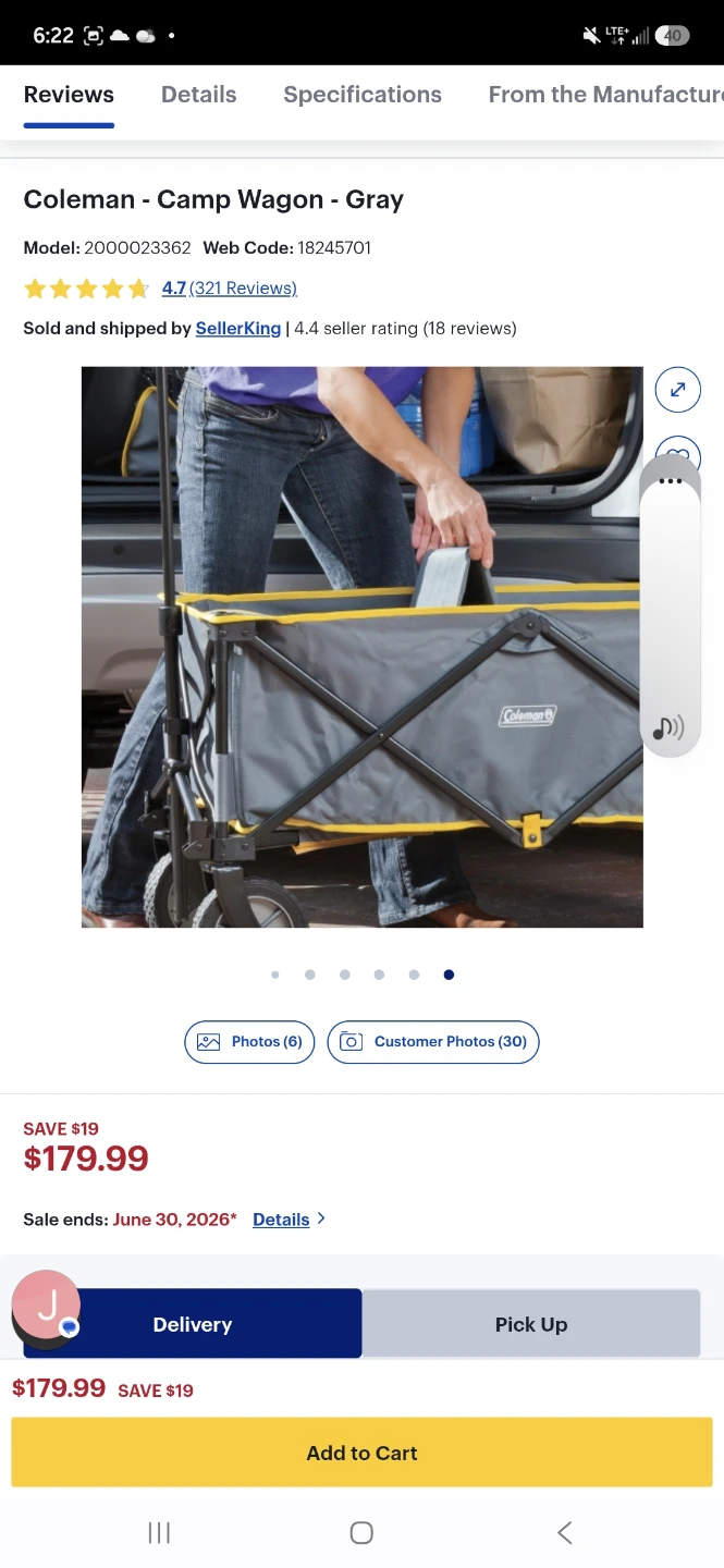 Coleman Camp Wagon - Gray with yellow accent
