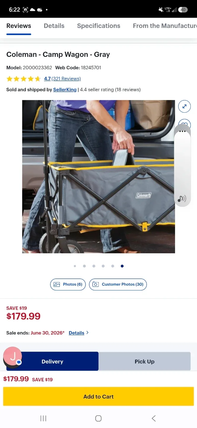 Coleman Camp Wagon - Gray with yellow accent