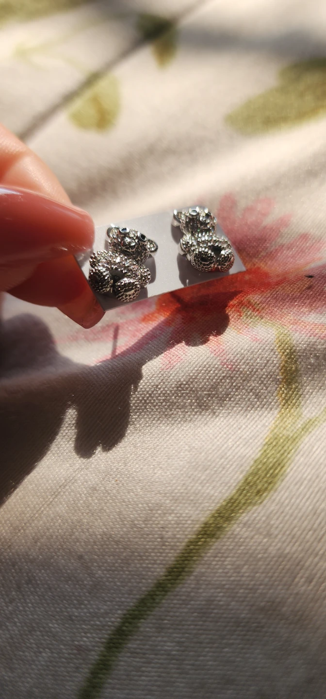 Sparkly Teddy Bear Stud Earrings - photo 4