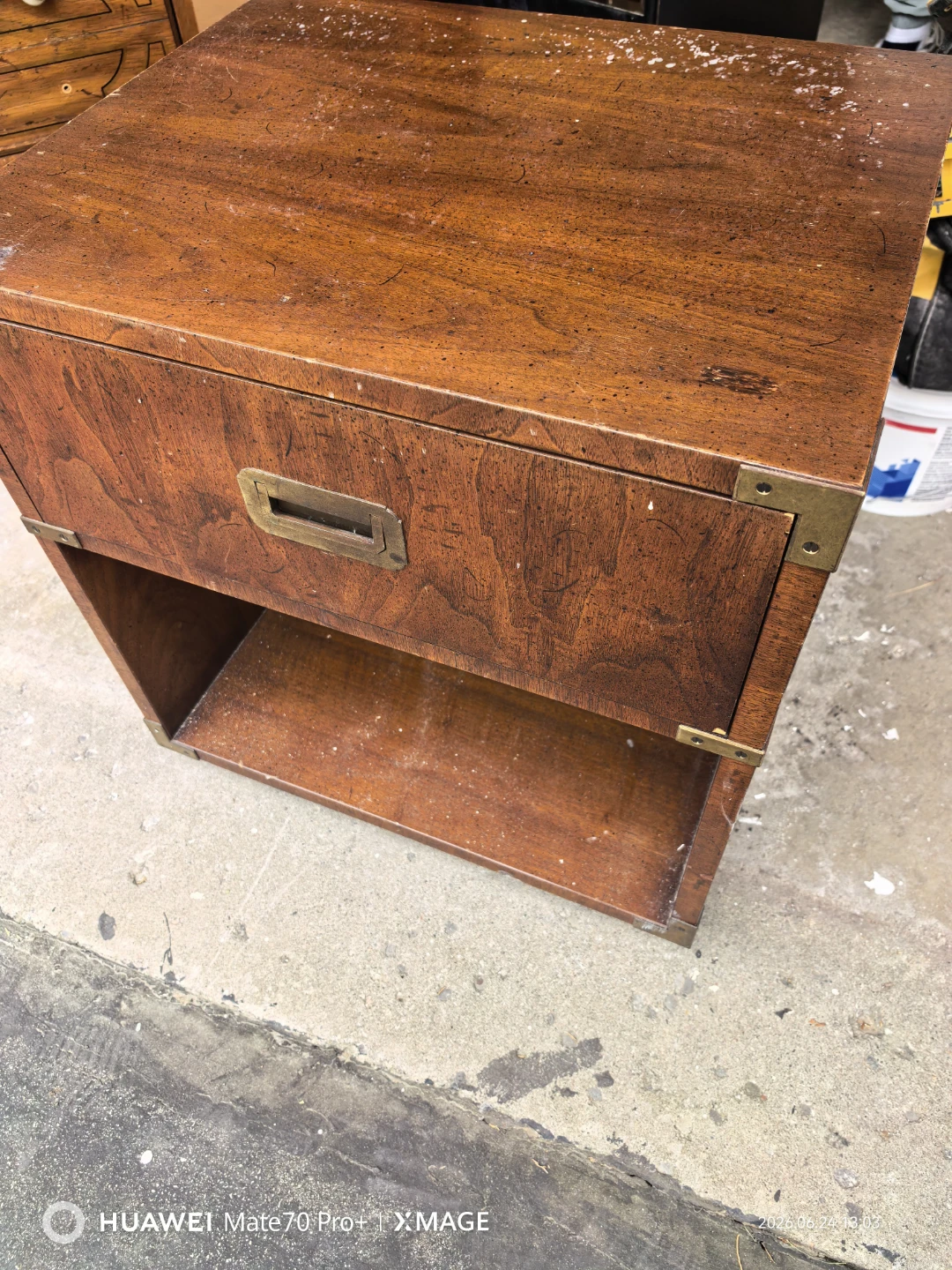 Wood Side Table with Drawer - photo 2