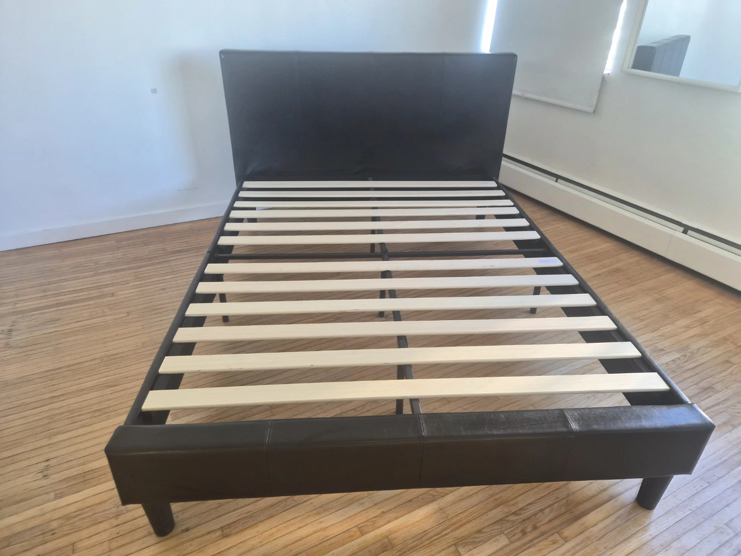 Dark Brown Faux Leather Bed Frame