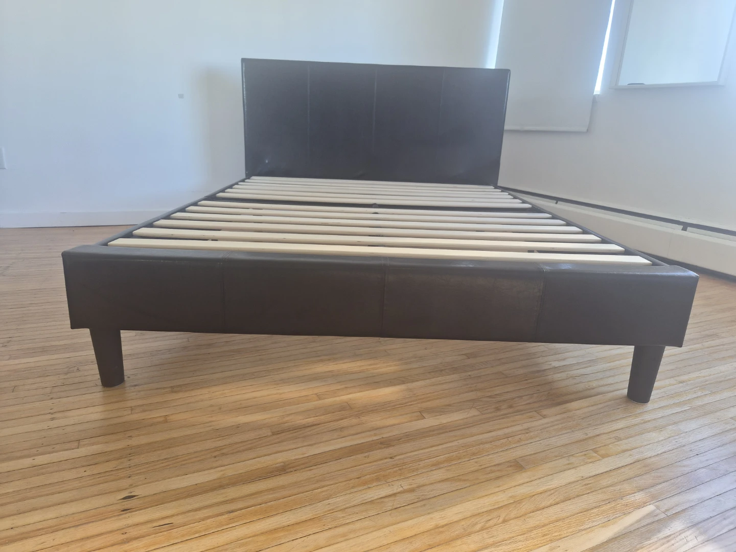 Dark Brown Faux Leather Bed Frame - photo 2