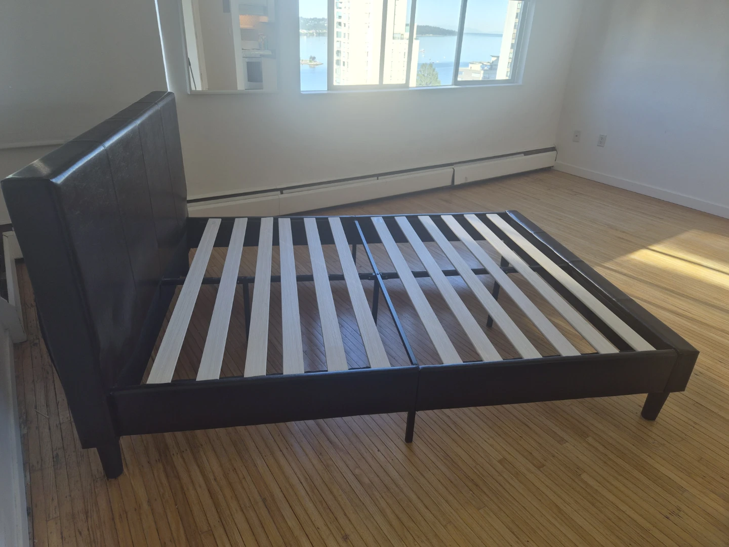 Dark Brown Faux Leather Bed Frame - photo 4