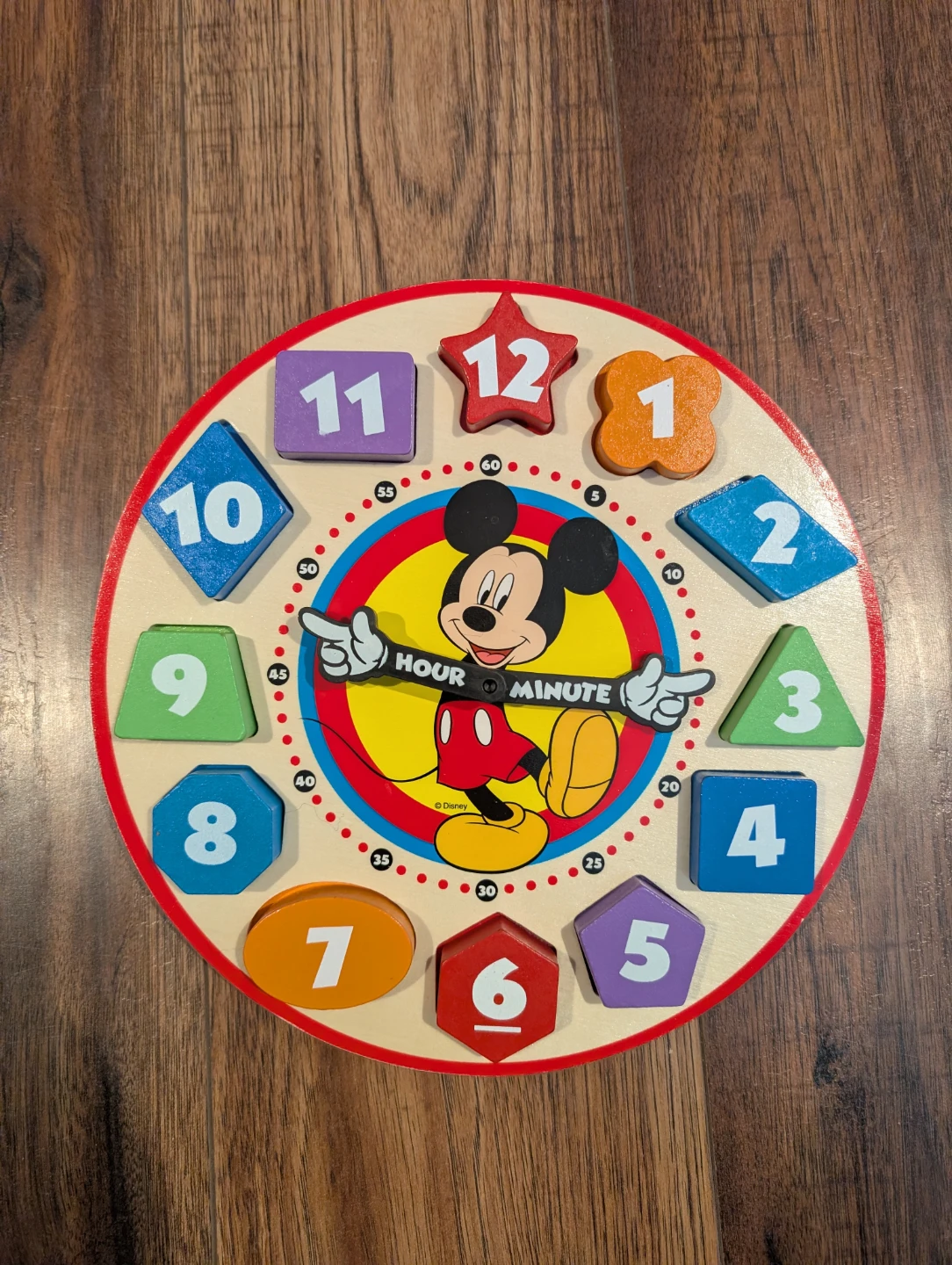Melissa & Doug Mickey Mouse Wooden Shape Sorting Clock