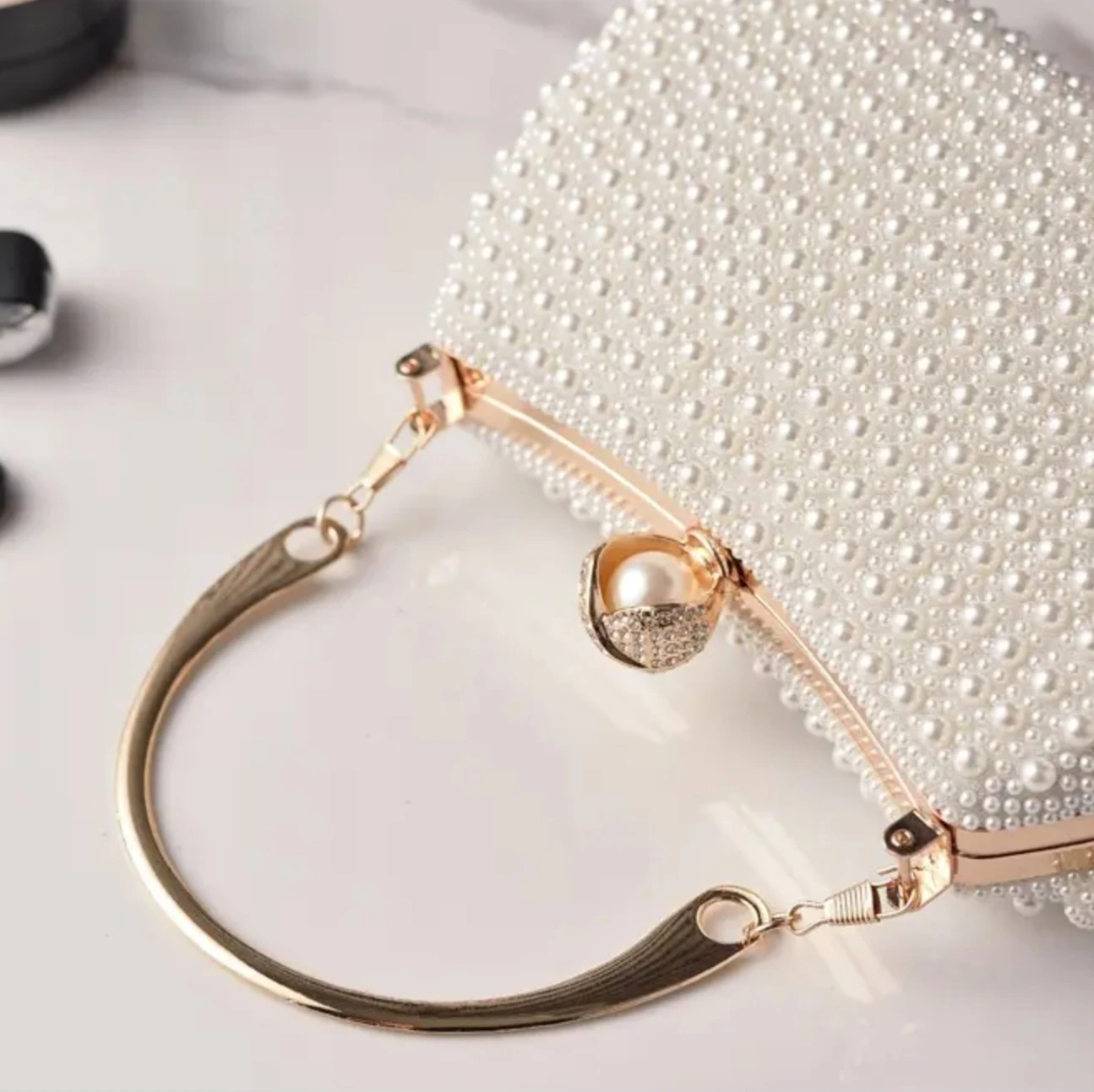 Pearl Beaded Clutch Handbag - photo 5