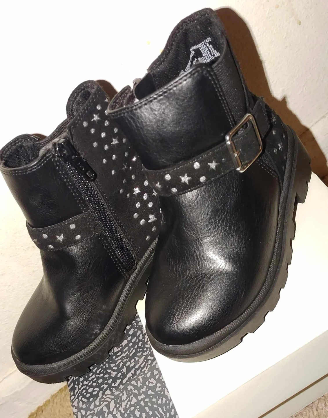 Black Star Combat Boots Toddler Size 8