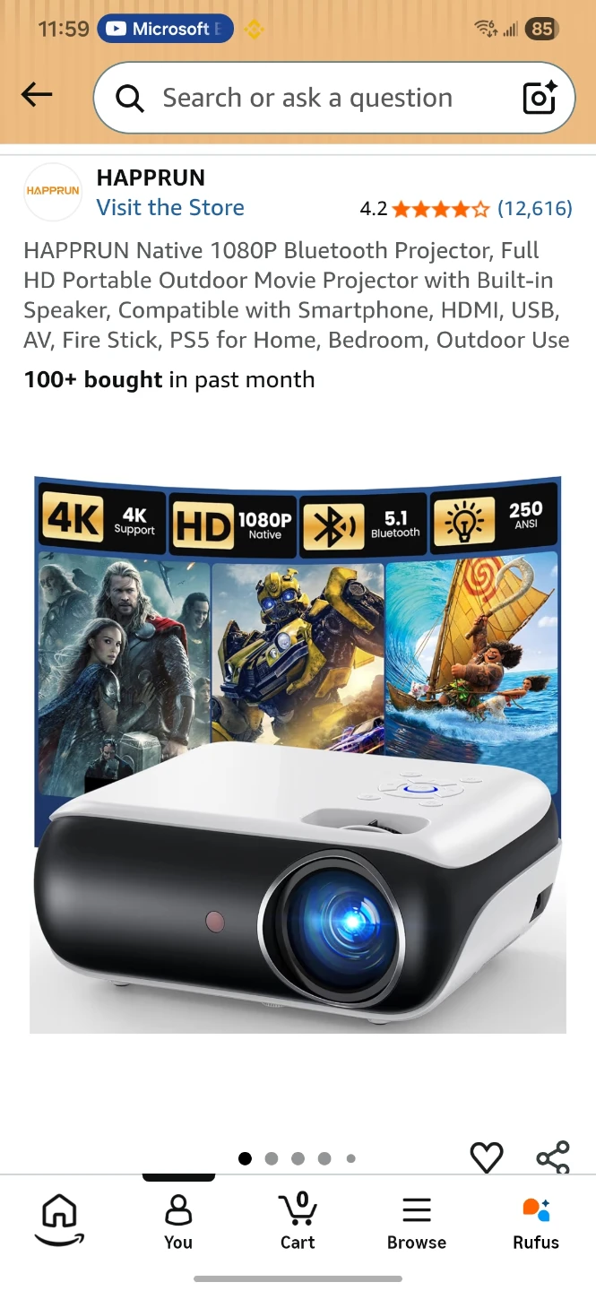 LED Projector Native 1080P