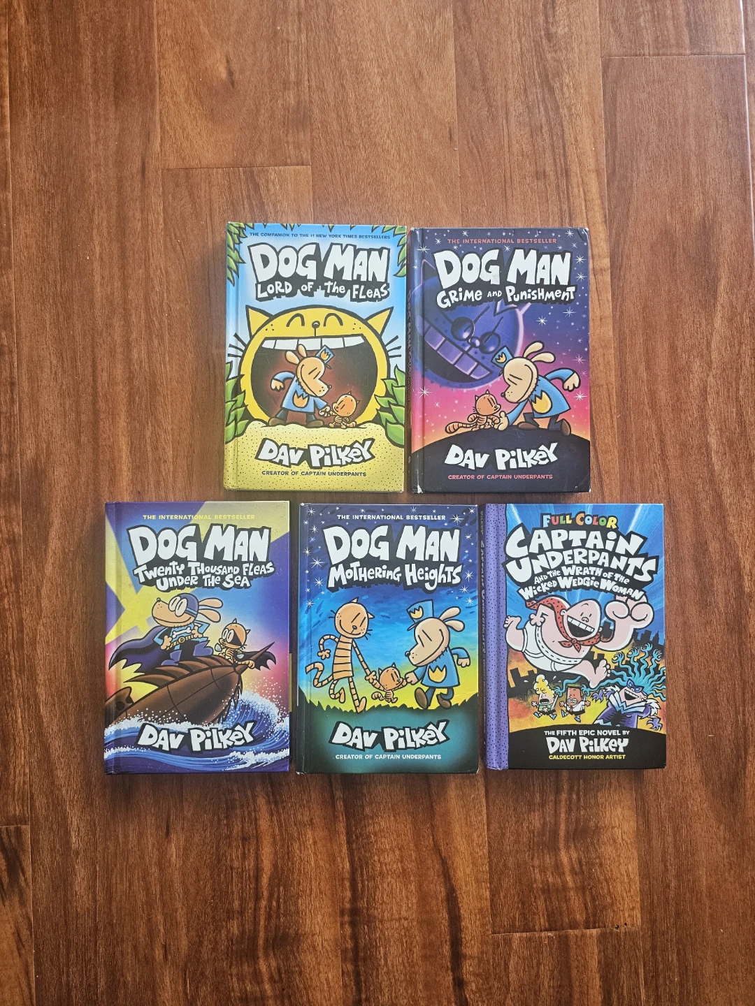Lot of 5 Dog Man and Captain Underpants Books by Dav Pilkey