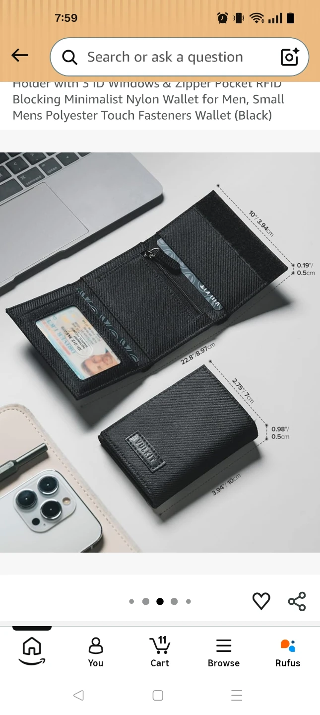 VULKIT Minimalist Nylon Wallet - Black - photo 2