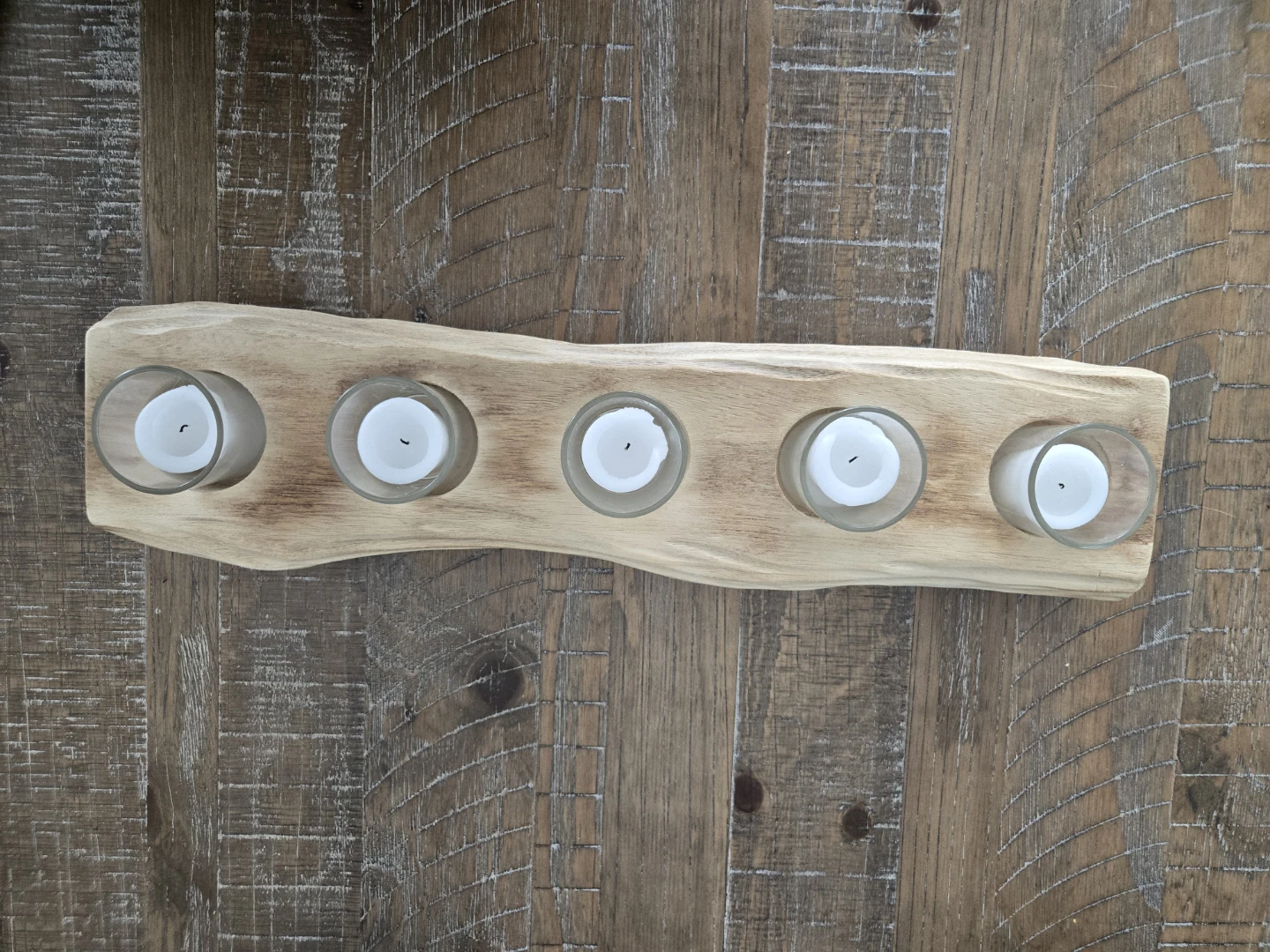 Bouclair Natural Wooden Log 5-Tealight Holder - photo 3