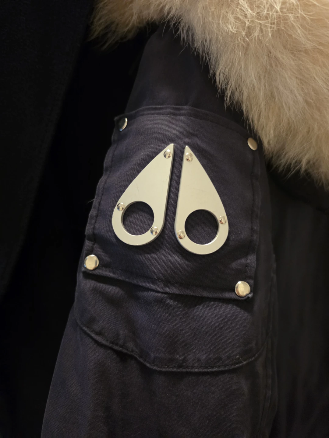 Moose Knuckles Navy Parka Jacket with Fur Trim - photo 4
