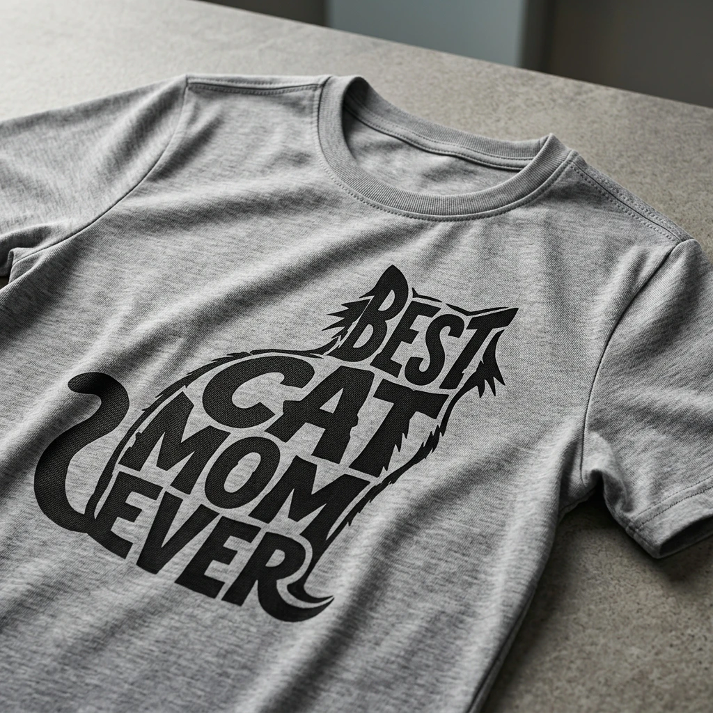 Grey "Best Cat Mom Ever" T-Shirt
